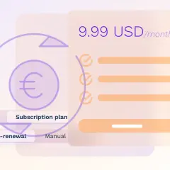 Model **saas** z planem subskrypcji za 9.99 USD/miesiąc, z opcją auto-odnowienia.