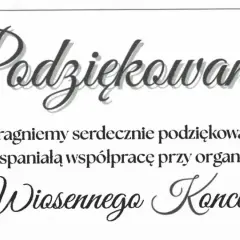Eleganckie podziękowanie z kwiatową ramką i napisem "Podziękowanie".