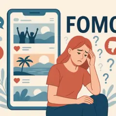 Smutna dziewczyna zmartwiona tym, co widzi w mediach społecznościowych. Czy to FOMO?