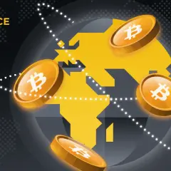 Binance P2P: Bitcoin krąży wokół świata, symbolizując globalne transakcje peer to peer.