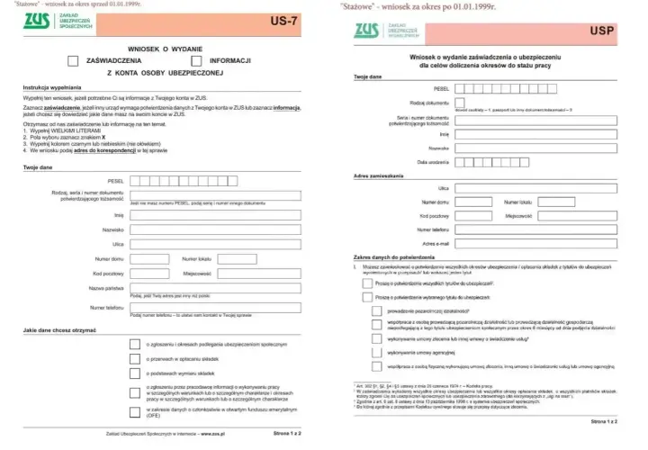 Wniosek US-7 do ZUS. Wypełnij go, by uzyskać zaświadczenie o okresach ubezpieczenia, co może pomóc w ustaleniu, w jakim miesiącu najlepiej przejść na emeryturę.