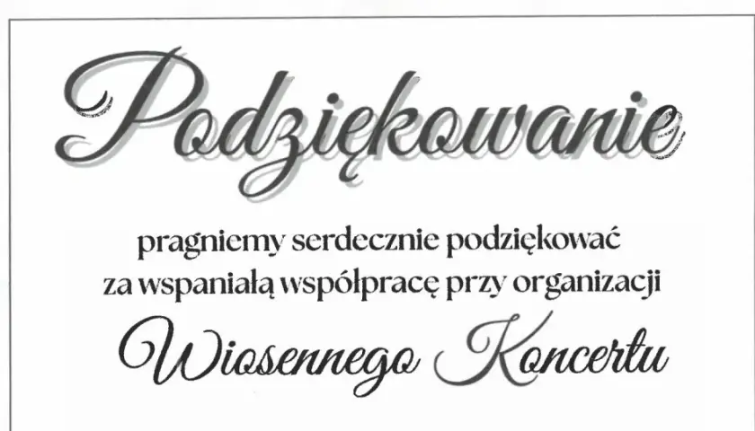 Eleganckie podziękowanie z kwiatową ramką i napisem "Podziękowanie".