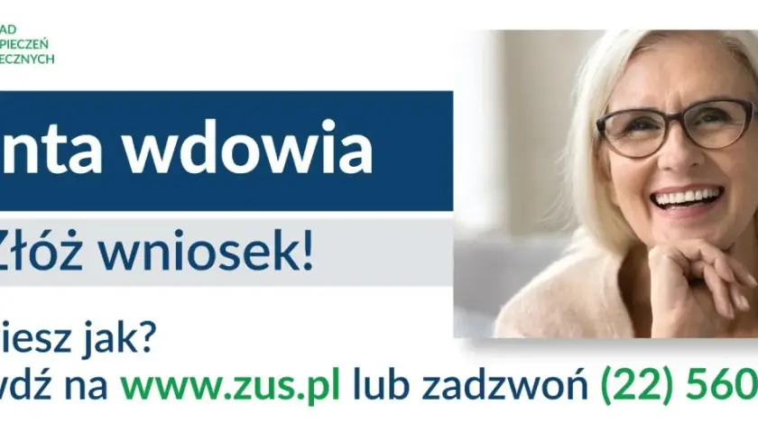 Renta wdowia komu przysługuje? ZUS informuje, jak złożyć wniosek. Sprawdź na www.zus.pl lub zadzwoń.