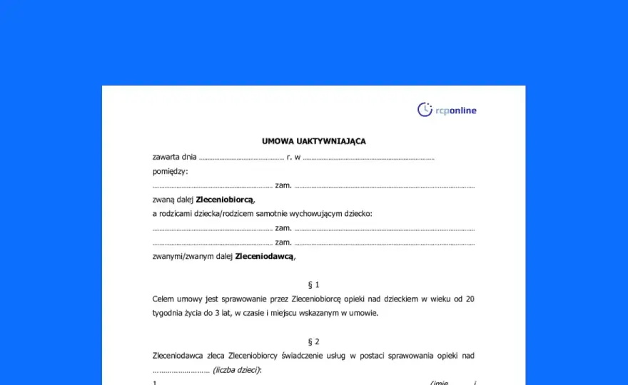 Umowa uaktywniająca dla niani - wszystko, co musisz wiedzieć