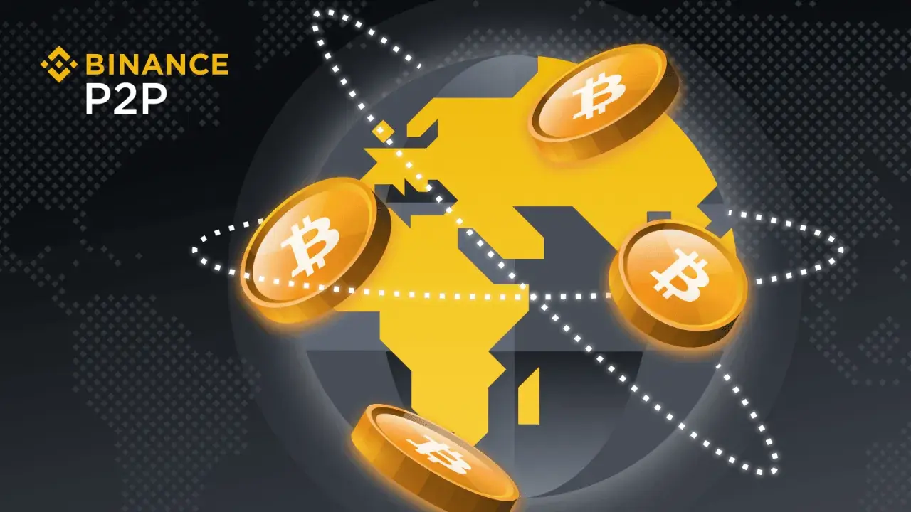 Binance P2P: Bitcoin krąży wokół świata, symbolizując globalne transakcje peer to peer.