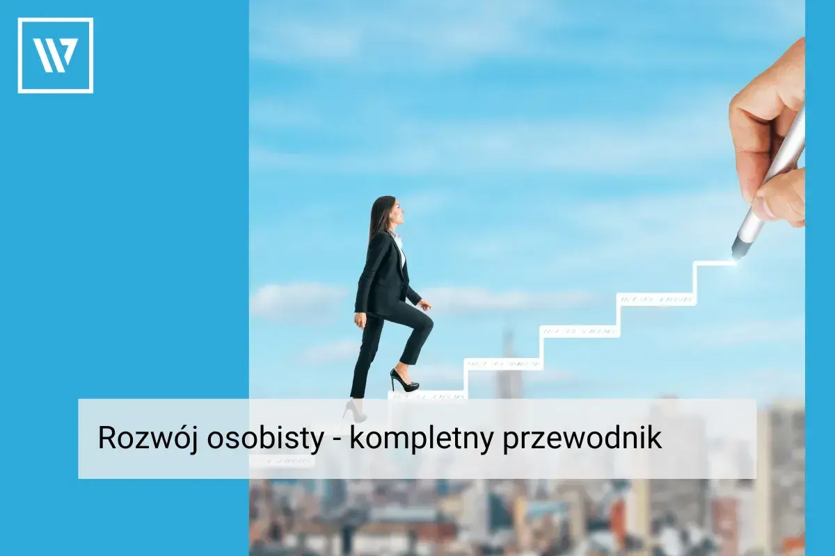 Kobieta w garniturze wspina się po schodach rozwoju osobistego, rysowanych przez rękę z długopisem.